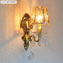 GobekUsa Traditional Brass 1-Light Candle Wall Sconce with Clear Crystal Shade