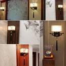 GobekUsa Elegant Fabric Wall Lamp for Living Room Bedroom, Modern LED Lighting Fixtures