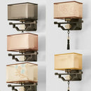 GobekUsa Elegant Fabric Wall Lamp for Living Room Bedroom, Modern LED Lighting Fixtures