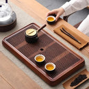 GobekUsa Bamboo Tea Tray Dual Purpose Kung Fu Tea Set Water Storage Tea Board