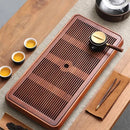 GobekUsa Bamboo Tea Tray Dual Purpose Kung Fu Tea Set Water Storage Tea Board