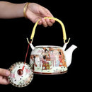 Traditional chinese white porcelain tea pot – dining room decor by Decorbites