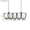 GobekUsa Traditional Clear Glass Hanging Light - Antique Brass/Aged Silver Cylinder Island Lighting Fixture with 3/5 Bulbs - for Dining Room
