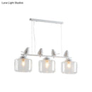 GobekUsa Traditional Clear Glass Pendant with 3 Lights - Ideal for Dining Room or Kitchen Island Décor