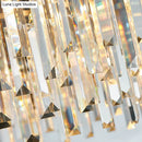 GobekUsa Traditional Crystal Rod 8-Light Gray Chandelier - Oval Dining Room Hanging Lamp