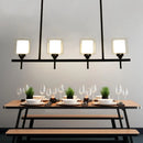 GobekUsa Traditional Cylinder Island Dining Room Lamp with White Glass Shades - 3/4 Hanging Lights