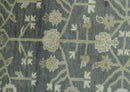 Traditional Design Charcoal And Beige 9x12 Hand Knotted Wool Area Rug