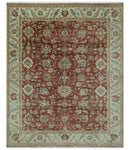 Traditional Design Red And Beige 8x10 Hand Knotted wool rug