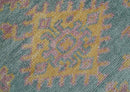 Traditional Design Teal And Pink 3x5 Hand knotted Wool Area Rug