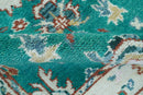 Traditional Design Teal Hand knotted 4x6 Wool Area Rug