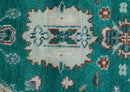 Traditional Design Teal Hand knotted 4x6 Wool Area Rug