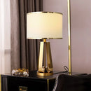 GobekUsa Traditional Drum Shade Nightstand Light for Living Room - Single Table Lamp with Fabric Shade