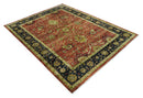 Traditional Fine Turkish design Rust And Beige 8x10 Hand Knotted Wool Area Rug