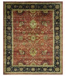 Traditional Fine Turkish design Rust And Beige 8x10 Hand Knotted Wool Area Rug