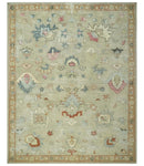 Traditional Floral 8x10 Beige Hand Tufted Oriental distressed wool area rug by The Rug Decor
