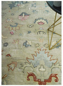 Traditional Floral 8x10 Beige Hand Tufted Oriental distressed wool area rug by The Rug Decor
