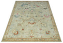 Traditional Floral 8x10 Beige Hand Tufted Oriental distressed wool area rug by The Rug Decor