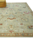 Traditional Floral 8x10 Beige Hand Tufted Oriental distressed wool area rug by The Rug Decor