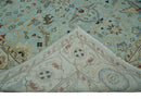 Traditional Floral Blue, Ivory and Beige Oriental Oushak Multi size wool Area Rug