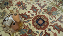 Traditional Floral Beige and Brown Vintage Style Hand knotted 8x10 wool Area Rug by The Rug Decor
