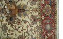 Traditional Floral Beige and Brown Vintage Style Hand knotted 8x10 wool Area Rug by The Rug Decor