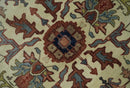 Traditional Floral Beige and Brown Vintage Style Hand knotted 8x10 wool Area Rug by The Rug Decor