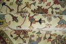 Traditional Floral Beige and Brown Vintage Style Hand knotted 8x10 wool Area Rug by The Rug Decor