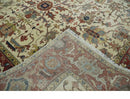 Traditional Floral Beige and Brown Vintage Style Hand knotted 8x10 wool Area Rug by The Rug Decor
