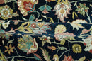 Traditional Floral Blue and Ivory Fine Hand Knotted 9x12 wool area rug by The Rug Decor