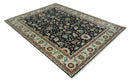 Traditional Floral Blue and Ivory Fine Hand Knotted 9x12 wool area rug by The Rug Decor