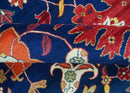 Traditional Floral Design Blue And Red 8x11 Hand Knotted wool Area Rug