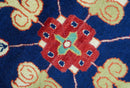 Traditional Floral Design Blue And Red 8x11 Hand Knotted wool Area Rug