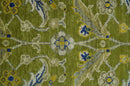 Traditional Floral Green and Blue Hand Knotted Multi size wool area rug