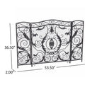 Mariella Traditional Floral Iron Fireplace Screen with Ornate Design