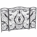 Mariella Traditional Floral Iron Fireplace Screen with Ornate Design