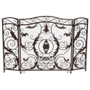 Mariella Traditional Floral Iron Fireplace Screen with Ornate Design