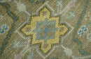 Traditional Floral Olive and Ivory 8x10 Hand Knotted Oriental Oushak wool area rug by The Rug Decor