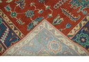 Hand-Knotted Wool Area Rug - Traditional Red Medallion Design