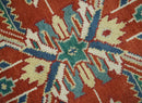 Hand-Knotted Wool Area Rug - Traditional Red Medallion Design