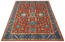 Hand-Knotted Wool Area Rug - Traditional Red Medallion Design
