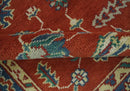 Hand-Knotted Wool Area Rug - Traditional Red Medallion Design