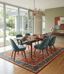 Hand-Knotted Wool Area Rug - Traditional Red Medallion Design