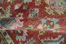 Traditional Floral Rust, Beige and Teal Hand knotted 8x10 Oushak wool Area Rug