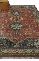 Traditional floral Rust, Charcoal and Beige Mamluk design 8x10 wool Area Rug