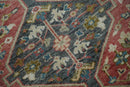 Traditional Floral Rust, Charcoal and Ivory Hand knotted 8x10 wool Area Rug
