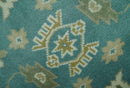 Traditional Floral Teal, Ivory and Beige Oriental Hand Knotted Multi Size wool rug