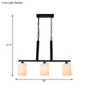 GobekUsa Frosted Glass Black Island Pendant Light Kit for Dining Room with 3 Lights - Traditional Style