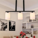 GobekUsa Frosted Glass Black Island Pendant Light Kit for Dining Room with 3 Lights - Traditional Style