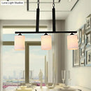 GobekUsa Frosted Glass Black Island Pendant Light Kit for Dining Room with 3 Lights - Traditional Style