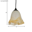 GobekUsa Traditional Glass Pendant Light with Flower/Cone Shape for Living Room